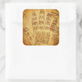 Guidonian Hand (eind 15e eeuw) Vierkante Sticker (Tas)