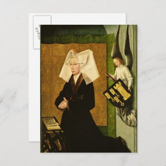 Guigone de Salins, echtgenote van de donor Briefkaart (Voorkant / Achterkant)