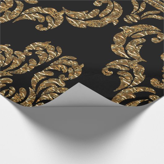 Guild Hall Regal Black Damask Cadeaupapier (Hoek)