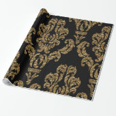 Guild Hall Regal Black Damask Cadeaupapier (Uitgerold)