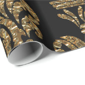 Guild Hall Regal Black Damask Cadeaupapier (Rol Hoek)