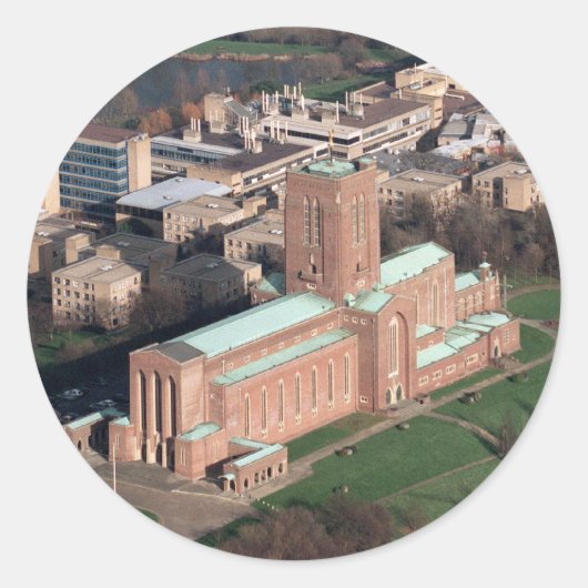 Guildford Cathedral Ronde Sticker (Voorkant)