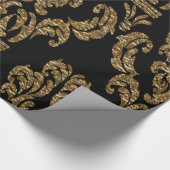 GuildHall Regal 30 x 30-inch zwart Damask Cadeaupapier (Hoek)