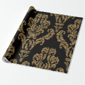 GuildHall Regal 30 x 30-inch zwart Damask Cadeaupapier (Uitgerold)