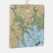 Guilford CT Nautical Chart Keramisch Ornament (Rechts)