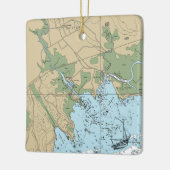 Guilford CT Nautical Chart Keramisch Ornament (Links)