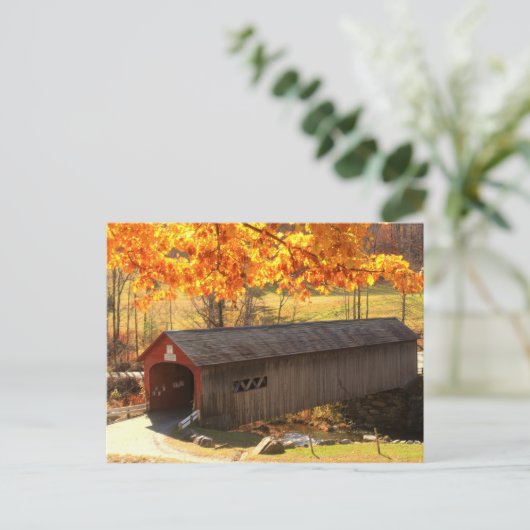 Guilford Vermont Covered Bridge Autumn Briefkaart (Staand voorkant)