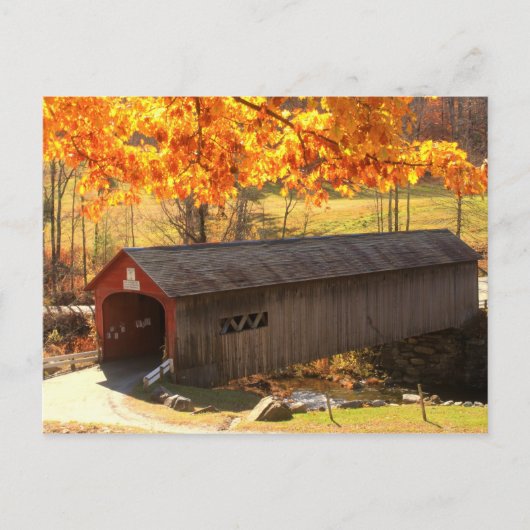 Guilford Vermont Covered Bridge Autumn Briefkaart (Voorkant)