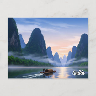 Guilin China Li River Travel Briefkaart