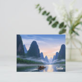 Guilin China Li River Travel Briefkaart (Staand voorkant)