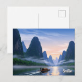 Guilin China Li River Travel Briefkaart (Voorkant / Achterkant)