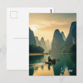 Guilin China Li River Travel Briefkaart (Voorkant / Achterkant)