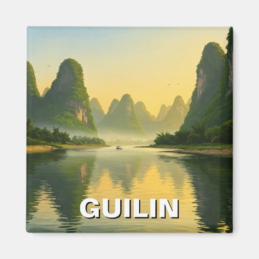 Guilin China Li River Travel Magneet (Voorkant)