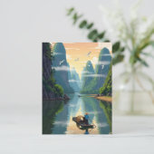 Guilin China Li Rivier Reizen Briefkaart (Staand voorkant)