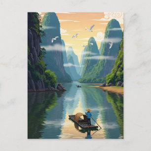 Guilin China Li Rivier Reizen Briefkaart