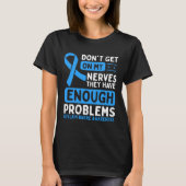 Guillain Barre Awareness Nerves Blue Ribbon T-shirt (Voorkant)