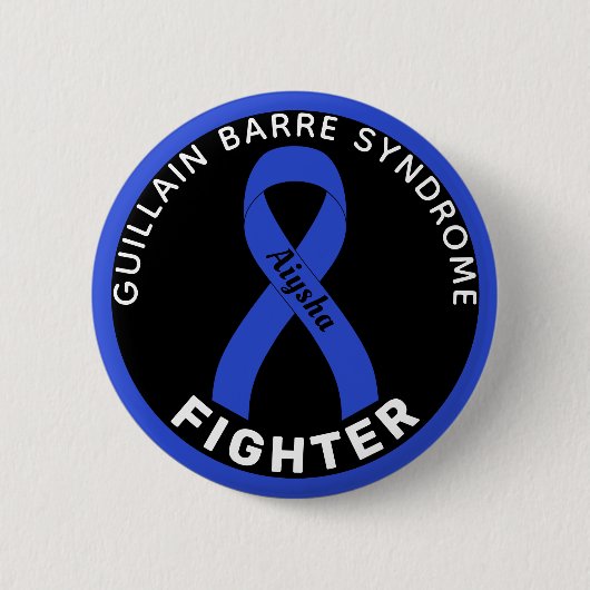 Guillain Barre Syndrome Fighter Ribbon Black Ronde Button 5,7 Cm (Voorkant)