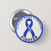 Guillain Barre Syndrome Fighter Ribbon White Ronde Button 5,7 Cm (Voorkant /achterkant)