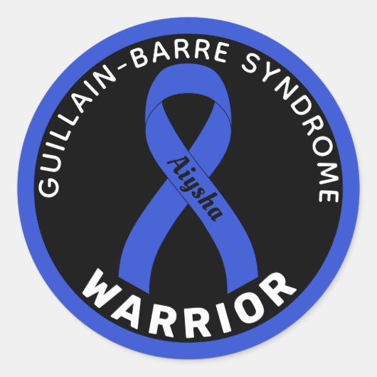 Guillain-Barre Syndrome Warrior Ribbon Black Ronde Sticker (Voorkant)