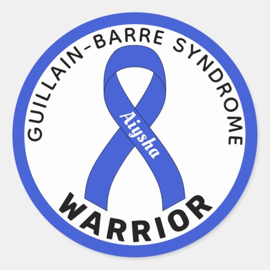 Guillain-Barre Syndrome Warrior Ribbon White Ronde Sticker (Voorkant)