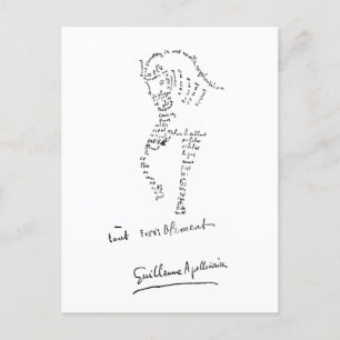 Guillaume Apollinaire, Calligramme Cheval Briefkaart