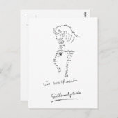 Guillaume Apollinaire, Calligramme Cheval Briefkaart (Voorkant / Achterkant)