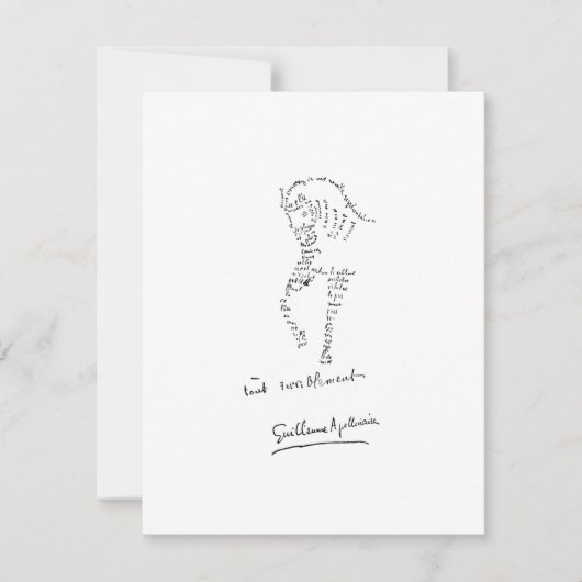 Guillaume Apollinaire, Calligramme Cheval Notitiekaartje (Voorkant)