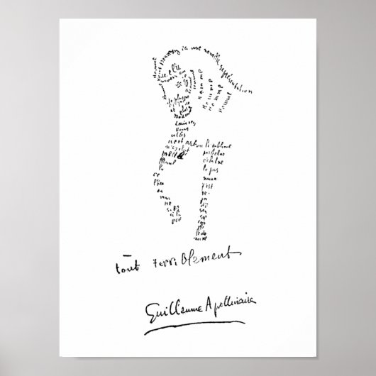 Guillaume Apollinaire, Calligramme Cheval Poster (Voorkant)