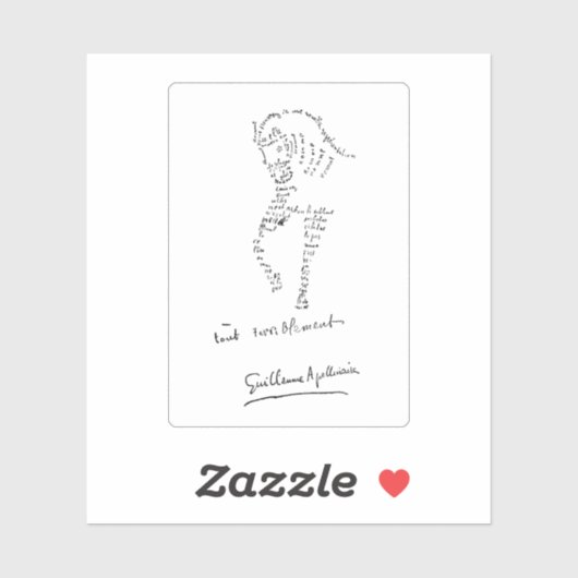 Guillaume Apollinaire, Calligramme Cheval Sticker (Vel)