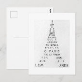 Guillaume Apollinaire, Eiffel Calligramme Briefkaart (Voorkant / Achterkant)