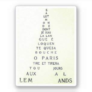 Guillaume Apollinaire, Eiffel Calligramme Sticker