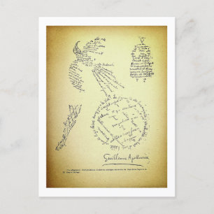 Guillaume Apollinaire, Poème Calligramme (1920) Briefkaart