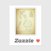 Guillaume Apollinaire, Poème Calligramme (1920) Sticker (Vel)