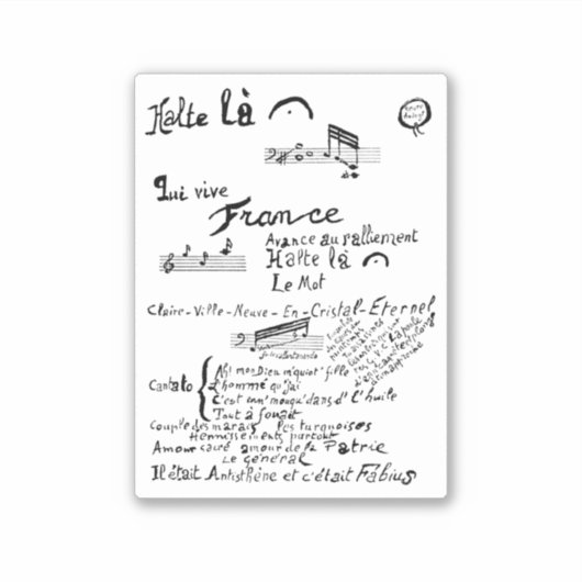 Guillaume Apollinaire, Venu de Dieuze Sticker (Voorkant)