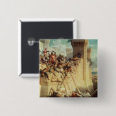 Guillaume de Clermont verdedigt het Ptolemais Vierkante Button 5,1 Cm (Voorkant /achterkant)