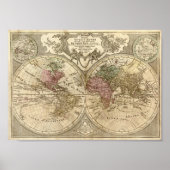 Guillaume de L'Isle 1690 Map of the World Poster (Voorkant)