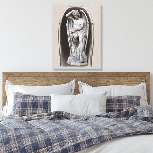 Guillaume Geefs Lucifer CC0288 24-inch 61 cm Canvas Afdruk (Insitu (Slaapkamer))
