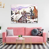 Guillaumin - Het dorp St. Sauves-d'Auvergne Canvas Afdruk (Insitu (Woonkamer))