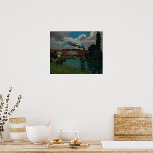 Guillaumin - Railroad Bridge over de Marne Poster (Keuken)
