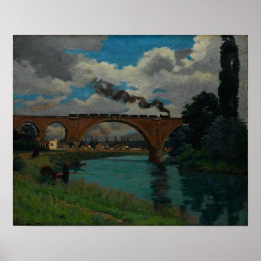 Guillaumin - Railroad Bridge over de Marne Poster (Voorkant)