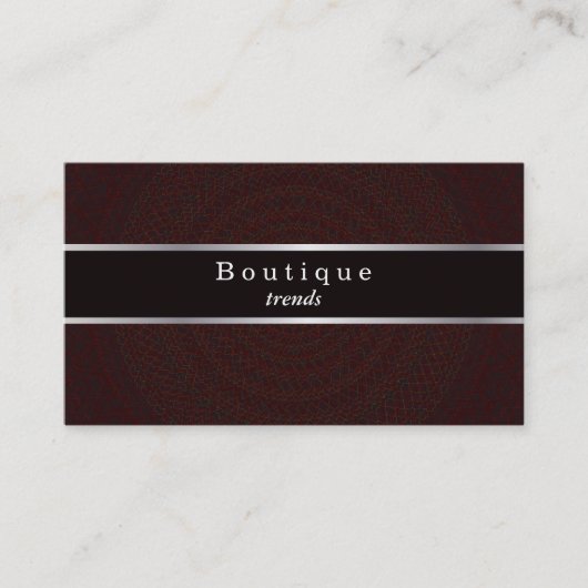 Guilloche Pattern Black en Silver Visitekaartje (Voorkant)