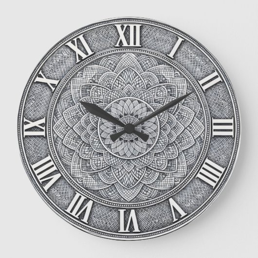 Guilloché Roman Numeral  — Luxury Engraved pattern Grote Klok (Voorkant)