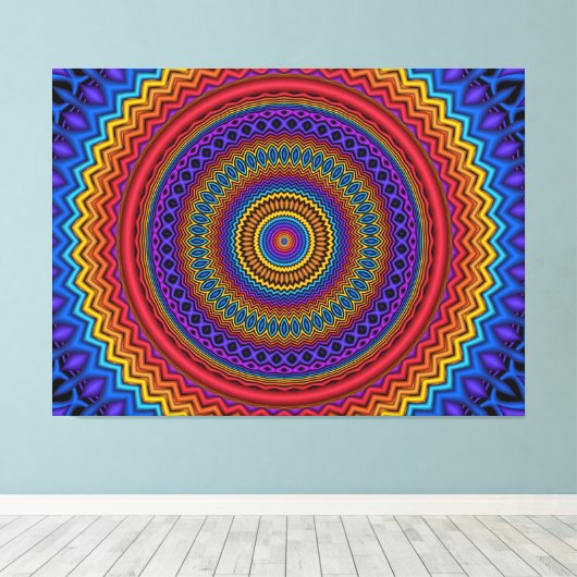 Guilloché Spirograph Wrapped Canvas (Insitu (Houten vloer))