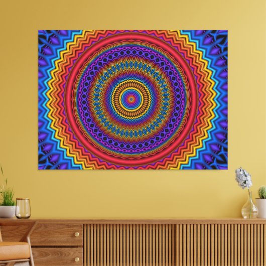 Guilloché Spirograph Wrapped Canvas (Insitu (Woonkamer))