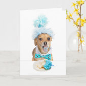 Guilty Dog Eating Birthday Cake Greeting Card Kaart (Gele Bloem)