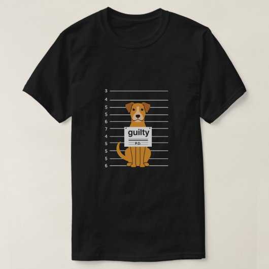 Guilty Dog Mugshot T-shirt (Design voorkant)