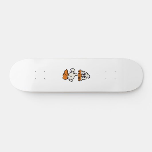Guilty duck cartoon | achtergrondkleur kiezen persoonlijk skateboard (Horizontaal)