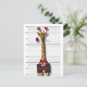 Guilty Giraffe Mugshot Funny Happy Valentine Dag Feestdagenkaart (Staand voorkant)