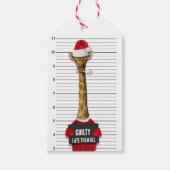 Guilty Giraffe Mugshot Funny Kerstmis Cadeaulabel (Voorkant)