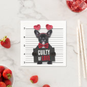 Guilty Love Dog Mugshot Funny Valentijnsdag Servet (Insitu)